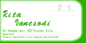 rita vancsodi business card